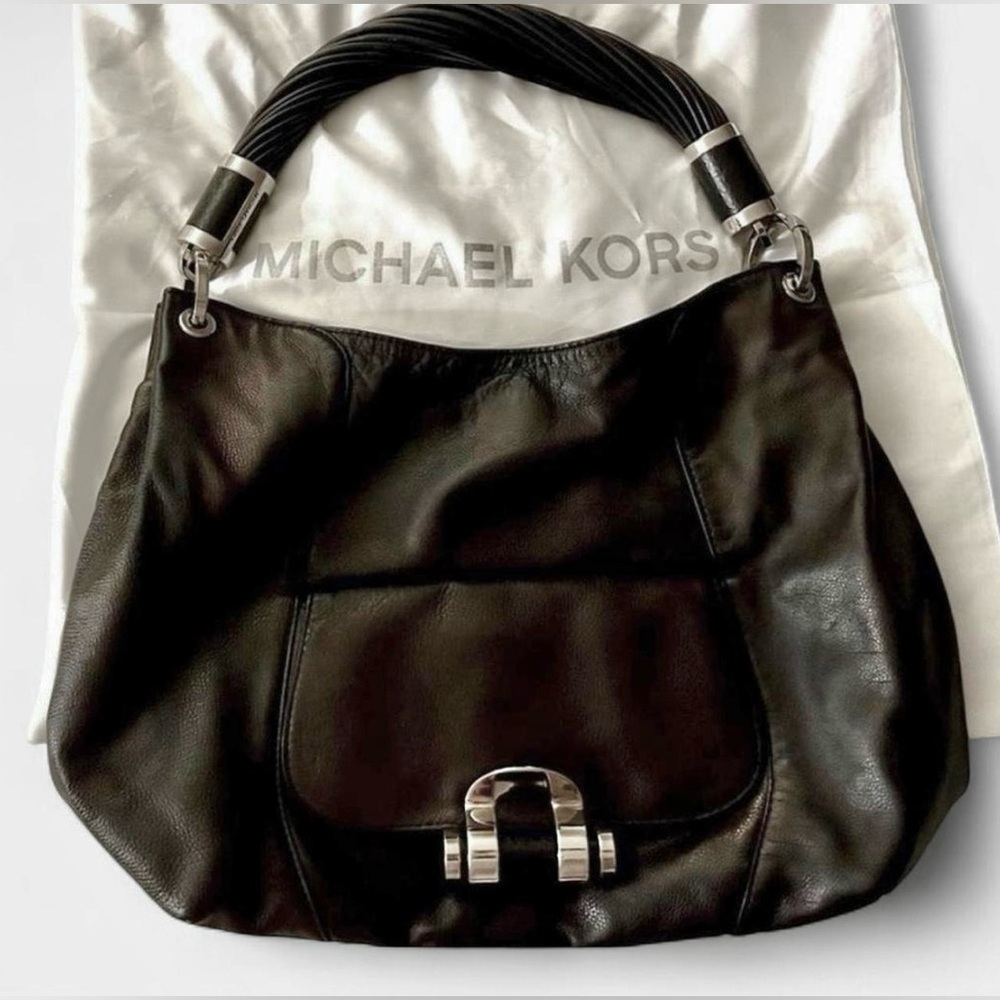 Limited Edition Michael Kors COLLECTION Tonne Leather Twisted Handle Hobo Bag